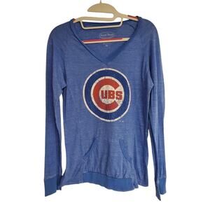 Women's Majestic Threads MLB Chicago Cubs Vintage Feel Raglan | Size Medium
